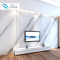 Hard bag TV background wall soft bag mural jazz white marble modern simple living room sofa bedroom bedside