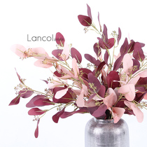 Lancol Nordic flower pink Paris eucalyptus leaf living room table with window decoration fake flowers