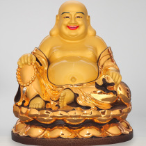  Buddha Pure copper gilt Maitreya Buddha Laughing Buddha Cloth bag Monk ornaments Sitting Buddha worship Decorative crafts