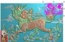 The new Unicorn beast plantain auspicious cloud carved stone carving wood carving animal beast brand pendant ornaments grayscale map