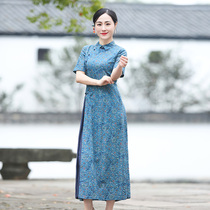 Junya Leisure Lieven dress lady Xia 2022 New improved qipao short sleeves Body Tray Buttoned Chinese long dresses