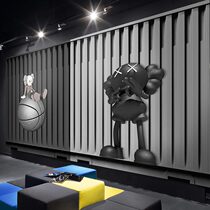 Net Red Cartoon KAWS Sesame Street Protection Wall Panel Industrial Wind Metal Sheet Iron Sheet Container Bar Ktv Quick Fit Button Board