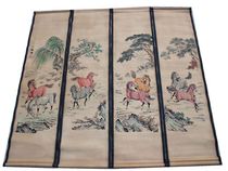 Imitation ancient character painting Tang Bohu character painting ancient painting 8 Jun Eight matu ancient playing country Painting Middle Hall Decoration Hung and Painted Four Screen