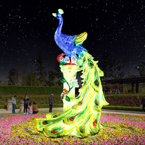 Outdoor large-scale simulation animal Peacock glass fiber reinforced plastic sculpture ornaments National Day landscape decoration scenic area floor decoration