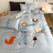 60-count long-staple cotton boys little prince four-piece set pure cotton satin digital printing cartoon childrens room bedding
