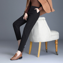 Hairy Harlan pants autumn and winter womens high-waisted straight nine-point suit pants loose casual leggings radish pipe trousers