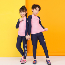 Korean childrens swimsuit boy middle child surf long sleeve sunscreen swimsuit girl split swimsuit beach diving suit