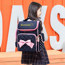 Girls schoolbag first grade 2021 new primary school students super light burden reduction Ridge backpack girl Light Children shoulder