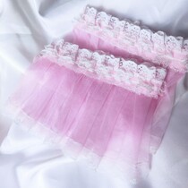 Full cloth Princess lace lace lace-white blue and purple-pink curtain tied with curtain curtain
