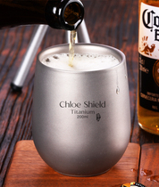 Coe shield pure titanium double insulation Cup Japanese metal non-string coffee cup beer cup beer cup single Cup kung fu tea cup