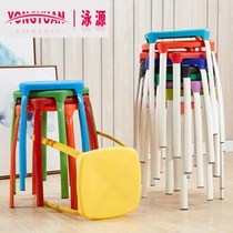 Training course black stool household adult clinker home dining table stool indoor simple personality multi-color Chair Stack