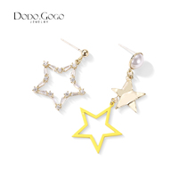 Asymmetric pentagonal star earrings female 2021 New Tide niche design sense earrings personality earrings earrings earrings