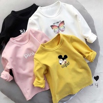 Pure cotton mens and womens childrens clothing bottoming shirt long-sleeved T-shirt 2020 spring and autumn cartoon childrens round neck new top