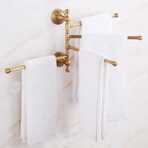 European-style Towel Rack Full Copper Towel Bar Active Thickening Antique Swivel Towel Bar Towel Hanging Toilet Bathroom