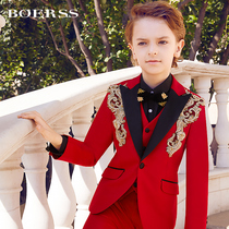 BOERSS boys suit British style childrens small suit baby dress costume handsome flower boy suit autumn and winter