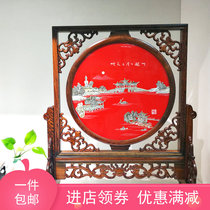 Yangzhou lacquerware ornaments intangible cultural heritage handicrafts snails inlaid shells mahogany turntables off-screen business craft gifts