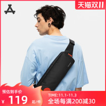 Tide brand baguette bag large capacity sports chest bag male street shoulder bag hip hop personality anti-splashing water riding bag Outdoor