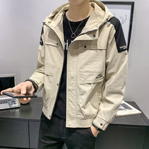Hooded coat Men 2020 New Spring Korean Handsome Personality Men Spring Contrast Thin Jacket D0302