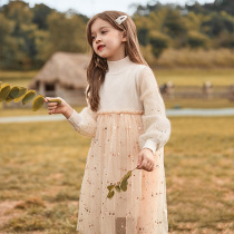 Girls Long Sleeve Dress Spring and Autumn Winter Clothing 2021 New Baby Sweater Dress