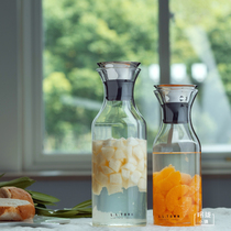 Linglong Town High Temperature and Explosion-proof Household Cold Water Bottle Large Straight High Borosilicate Glass Cold Bottle Brewing Water Bottle