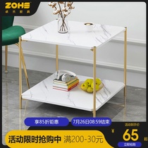 Nordic small coffee table Side table Metal Wrought iron corner round table Sofa Light luxury side cabinet Small square table Simple sofa side table