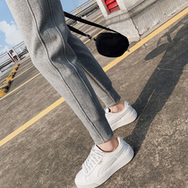 Sports pants womens 2021 New loose bunch feet spring and summer gray casual womens pants cotton thin wear pants tide