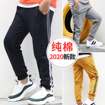 2021 new boys  pants spring and autumn cotton trousers middle and large childrens sports pants Korean version of childrens casual pants tide