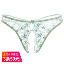 ROME Sexy Briefs Fresh And Cute Triangle Pants Lace Embroidered Transparent Free Crotch Emotional Tinting Character T Pants