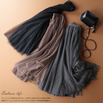 Half body dress 2022 new spring autumn Korean version High waist loose with slim fit slim fit tightness waist 100 hitch mesh yarn plexum skirt