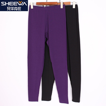 Brother China underwear womens autumn pants thin solid color high waist modal trousers stretch autumn winter warm pants 5286B