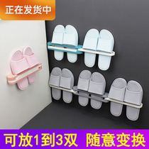 Slipper bracket in toilet wall-mounted bathroom shoe rack wall-mounted bathroom toilet skewer shoe rack free of punching