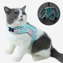 Cat traction rope vest type cat chest strap reflective anti-breaking cat rope pet night-light traction rope