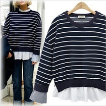 2019 autumn t-shirts stripes plus size long sleeves