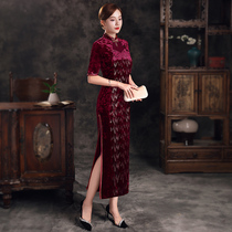 High-end happy mother-in-law cheongsam 2021 improved Chinese young mother dress wedding dress wedding dress