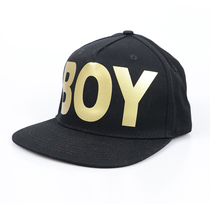 Special 380-Black trend handsome gold letter baseball cap flat brim cap pure cotton