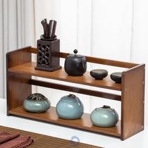 Desktop cup holder small table tea set storage boggy shelf solid wood purple sand pot tea pet tea pot shelf