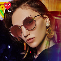 Kawakubo Ling 2019 new Korean version of polarized sun glasses female cat ear butterfly metal sunglasses personality long face 3915