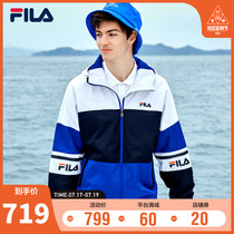 FILA Fila mens woven jacket 2021 spring new casual loose sports hooded jacket mens top