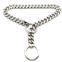 diy pet stainless steel titanium steel dog leash traction rope 304 chain leather rope large dog collar dog chain new
