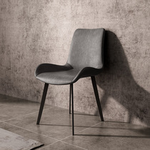 Nordic dining chair light luxury ins Italian minimalist dining table chair modern minimalist home designer creative leather chair