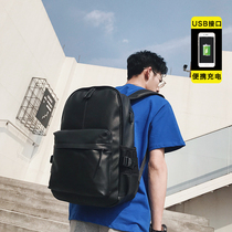 Hong Kong new Tride mens backpack leather backpack college style student school bag computer bag travel bag