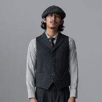 SOARIN Inron retro plusly Machia mens autumn yuppie business casual workout suit collar waistcoat