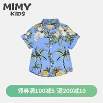 MIMY flower shirt boys summer Korean version port wind short-sleeved new Hawaiian beach vacation wind baby top thin