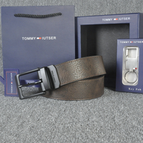 TOMMY Tommy belt mens trendy leather youth jeans pure leather pin buckle belt casual trend