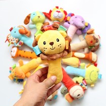 Hand-in-hand bell hand grip animal BB stick baby plush hand grab bites puzzle toy for five months