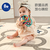 Beiyi teether baby molar stick boiled rubber educational toy Manhattan ball hand grab the ball baby can bite the glue