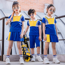 Childrens school uniforms Summer short sleeve suit 2021 new elementary school childrens class clothes male and female Inn College Wind Two sets