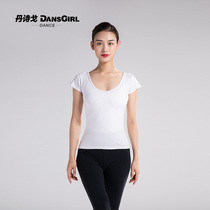 Danshi Ge dance suit exercise uniform yoga suit round neck short sleeve T-shirt ballet top square dance aerobics suit