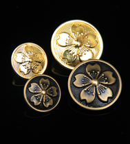 Japanese button Japanese cherry blossom button Japanese dress button pure copper bull wide