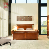 Yimeng Yum Burma Rosewood new Chinese double bed bedroom big fruit red sandalwood bed solid wood row skeleton